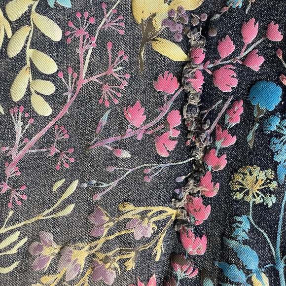 Rutherford Shorts Unisex Mens Size 34 Blue Denim Floral Streetware NWT - Picture 9 of 16
